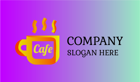 Square Coffee Cup Cafe Logo
