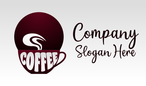 Steaming Coffee Cafe Logo