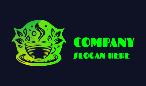 Logotipo Forte Do Café De Chá Verde