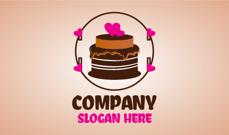 Logo della torta a cuore a strati di cioccolato