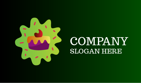 Logo della torta di ciliegie rosa intenso