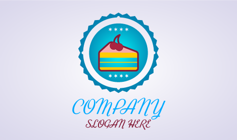 Delicious Sliced Cherry Cake Logo