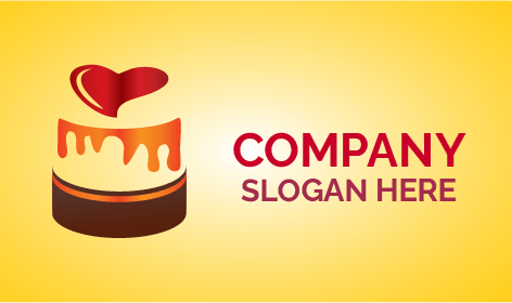 Logo della torta cuore caramello da sogno