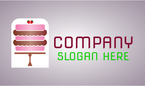 Logo della torta nuziale rosa a strati