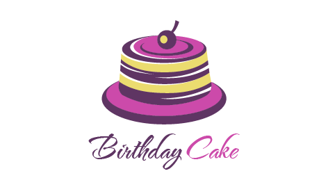 Logo Ai Gâteau D'anniversaire Violet