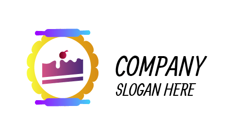 Rolling Pin Cake Banner Logo