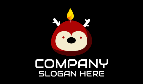 Logo Della Candela Con Renna Marrone