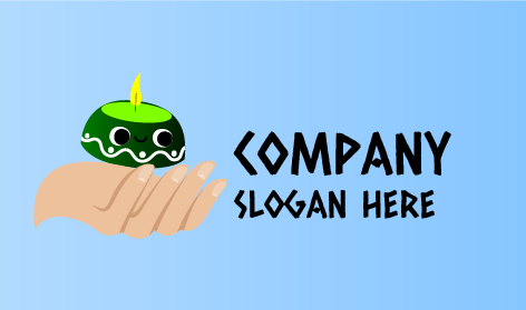 Logo Della Candela Verde Sorridente