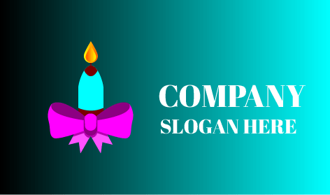 Logo Della Candela Con Fiocco Viola