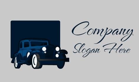 Logotipo Clássico De Carro Azul Vintage