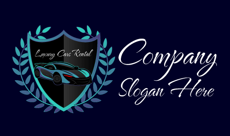 Logotipo Luxuoso De Carro Azul-celeste