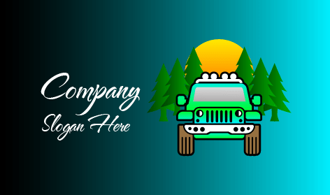 Logotipo De Viagem De Carro Em Cores Neon