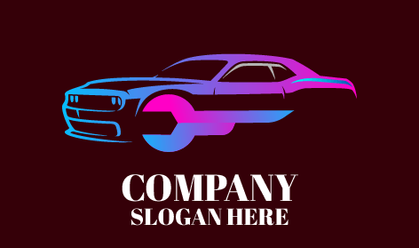 Logotipo Do Carro Com Chave Inglesa Roxa