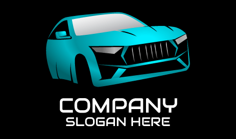 Logotipo De Carro Azul-celeste Vibrante