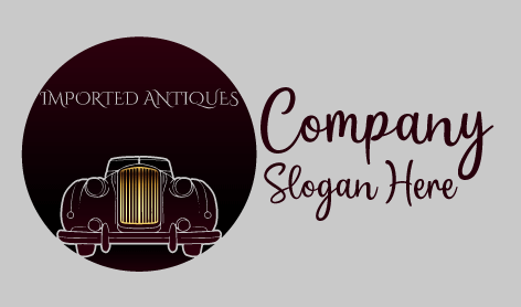 Vintage Maroon Car Logo