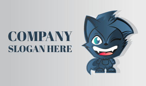 Blue Mischief Cartoon Logo