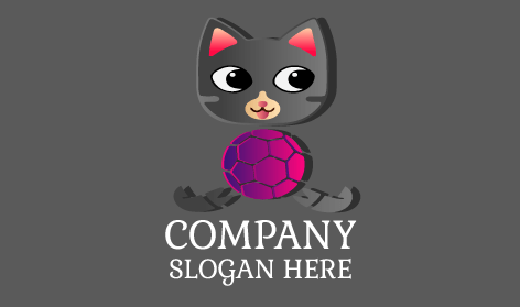 Cartoon Grey Kitty Logo