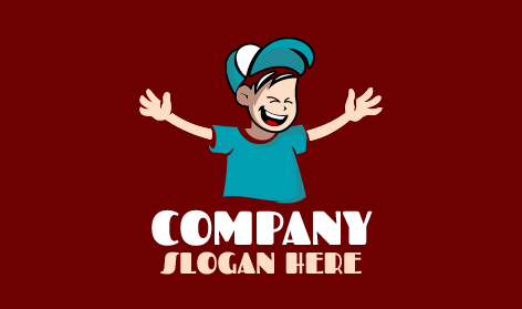 Logótipo De Desenho Animado De Menino Energético