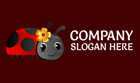 Happy Cartoon Ladybug Logo