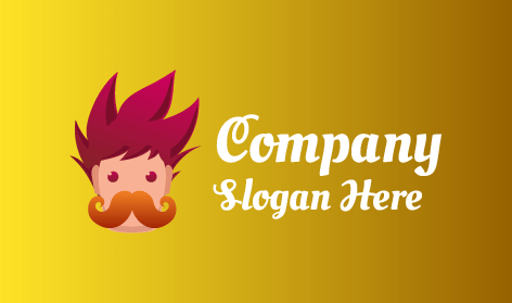 Orange Mustache Cartoon Logo