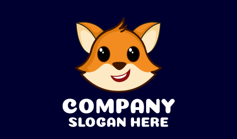 Smiling Fox Cartoon Logo