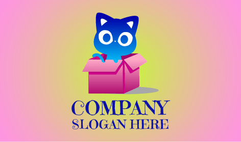 Adorable Box Cat Logo