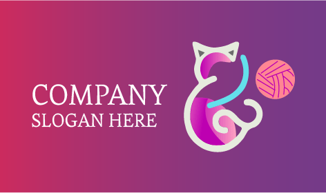 Logo Mit Katze, Die Ball Spielt