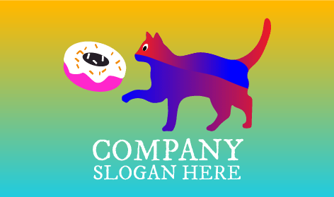 Donut Chasing Cat Logo
