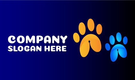 Zweifarbiges Katzen-logo Mit Fußabdrücken