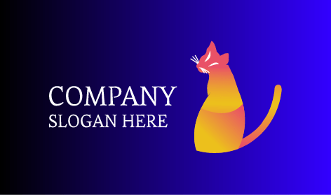 Logo Kucing Kuning Elegan