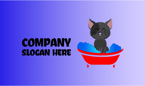 Happily Bathing Cat Logo