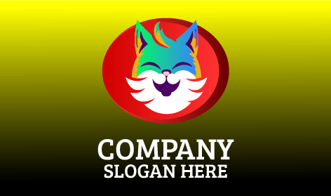 Logo De Visage De Chat Heureux