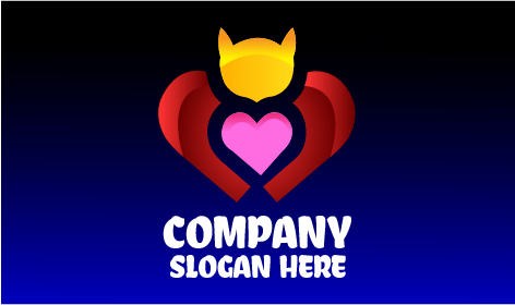 Logo Mit Orangefarbenem Katzengesicht