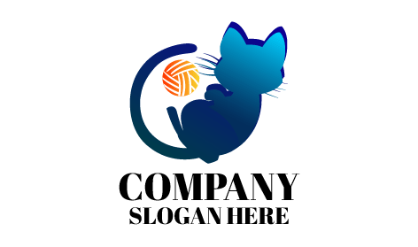Playful Blue Cat Logo