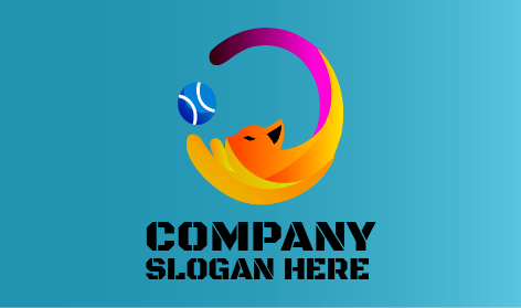 Logo Kucing Bermain Bola