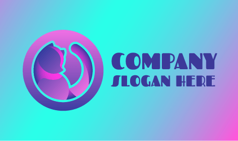 Purple Circle Cat Logo