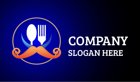 Brown Chef Mustache Catering Logo