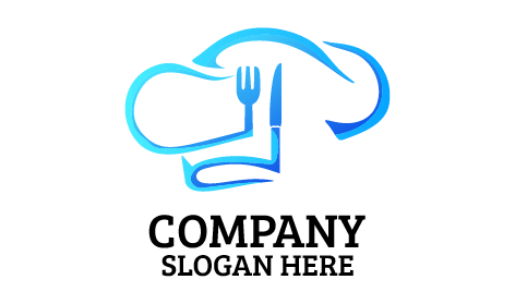 Light Blue Minimalist Catering Logo