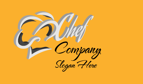 Logotipo De Chef Con Marca Denominativa Naranja