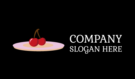 Pastel Pink Plate Cherry Logo