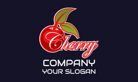 Red Cherry Fruit Garden Logo