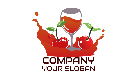 Succulent Red Cherry Logo