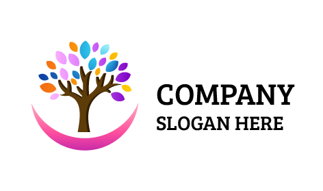 Multi Shade Leaves Childcare Logo