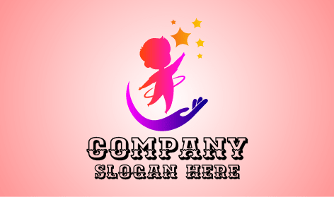 Logo Di Assistenza All'infanzia Con Stelle Sparse