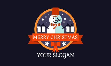 Adorável Logótipo De Boneco De Neve Natalino