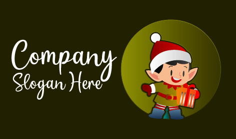 Logótipo Fofo De Elfo Natalício