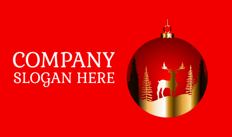 Logo Natalizio Con Silhouette Dorata