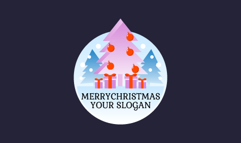 Logotipo Del Árbol De Navidad Lila