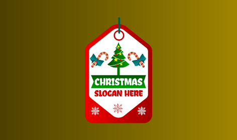 Logotipo De Insignia Navideña Roja