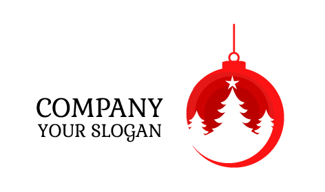 Logotipo De Adorno Navideño Rojo